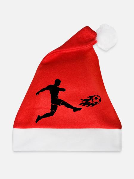 Fussball Stürmer Silhouette - Weihnachtsmütze - Rot