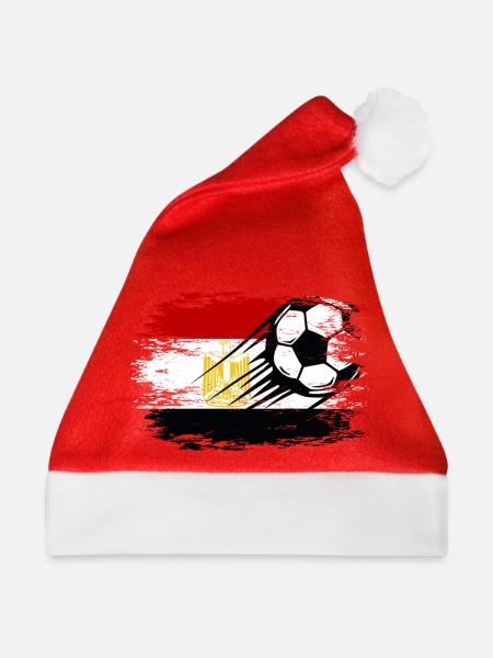 Ägypten Flagge Fußball - Weihnachtsmütze - Rot