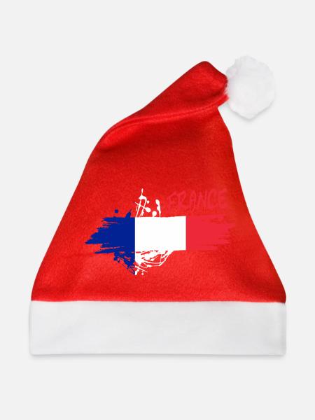 Französische Flaggenbrush - Weihnachtsmütze - Rot