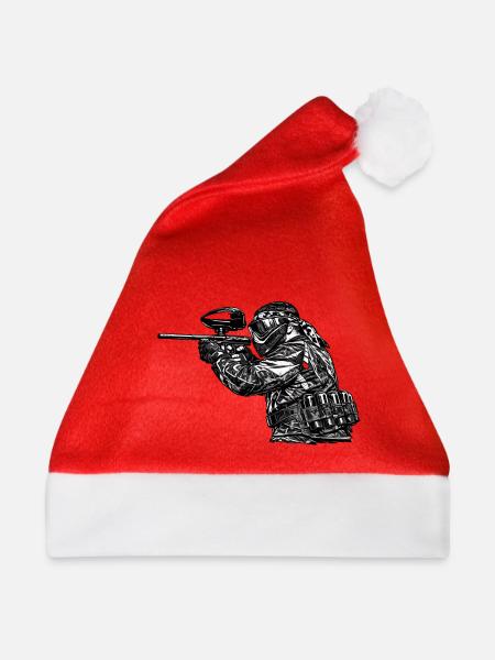 Taktischer Paintball Sniper Design - Weihnachtsmütze - Rot