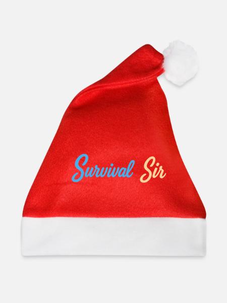 Survival Sir Typografie - Weihnachtsmütze - Rot