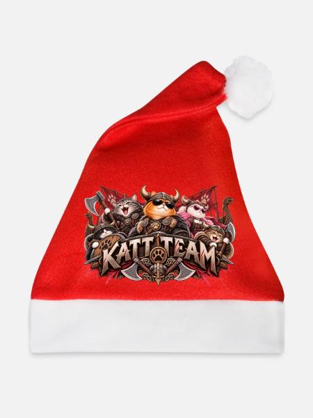 Katzenteam Wikingerkrieger - Weihnachtsmütze - Rot
