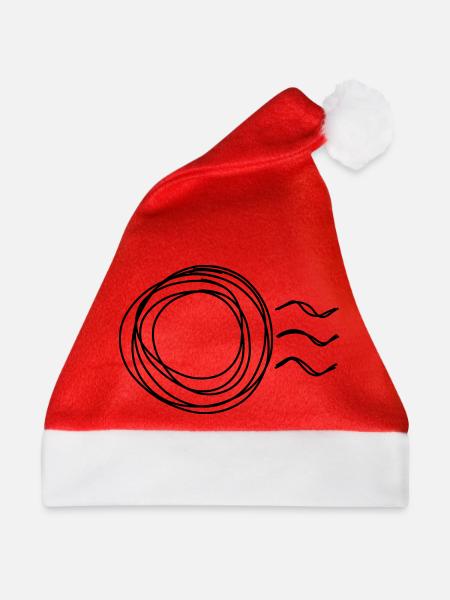 Poststempel handgezeichnet - Weihnachtsmütze - Rot