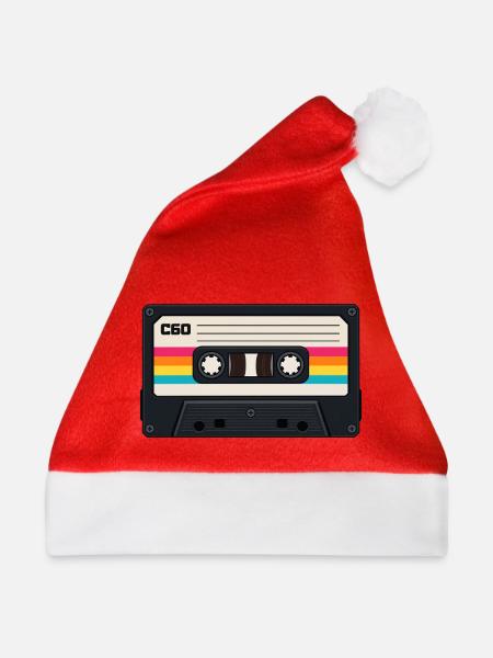 80s Cassette - Weihnachtsmütze - Rot