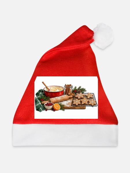 Feiertags-Backstern-Keks-Szene - Weihnachtsmütze - Rot - Vorne