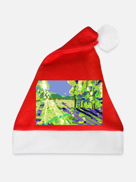 Impressionistische Sonnenlandschaft - Weihnachtsmütze - Rot