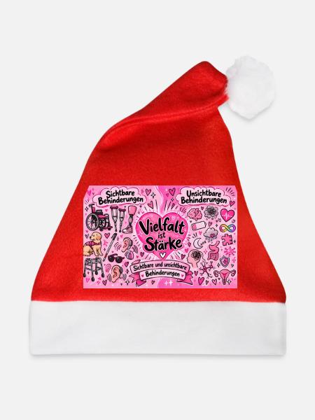 Vielfalt ist Stärke Herzdesign - Weihnachtsmütze - Rot