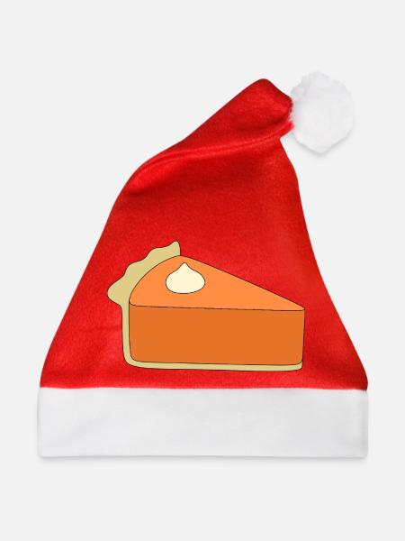 Kürbiskuchen Scheibe Illustration - Weihnachtsmütze - Rot