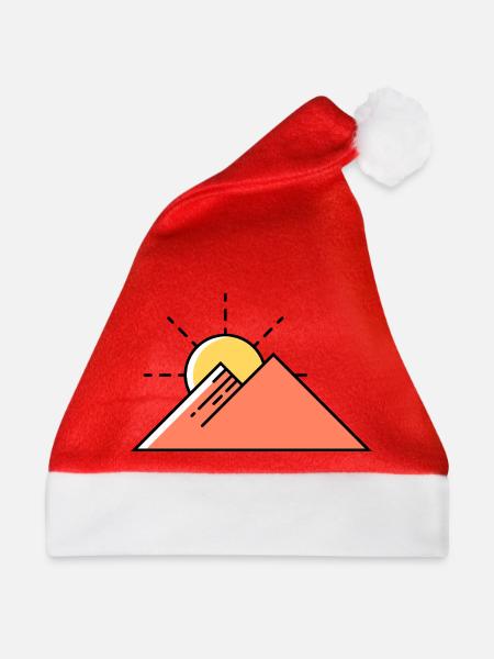 Berge Sonne Natur - Weihnachtsmütze - Rot