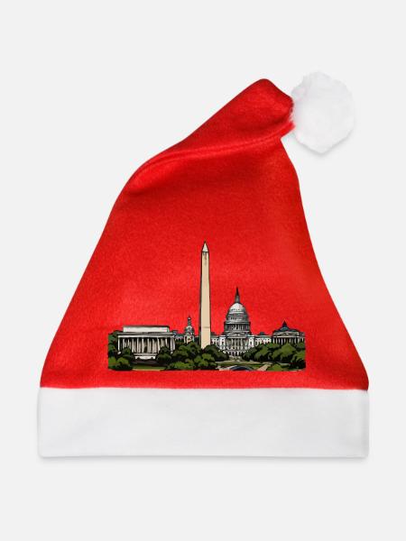 Washington Skyline Motiv - Weihnachtsmütze - Rot