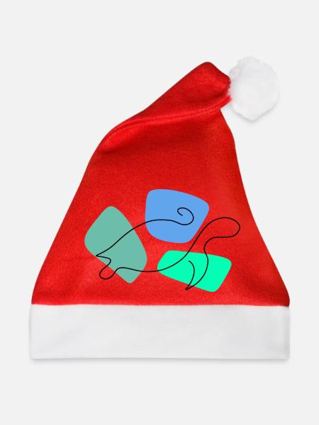 Lineart Schildkröte mit Farbunterlegung - Weihnachtsmütze - Rot