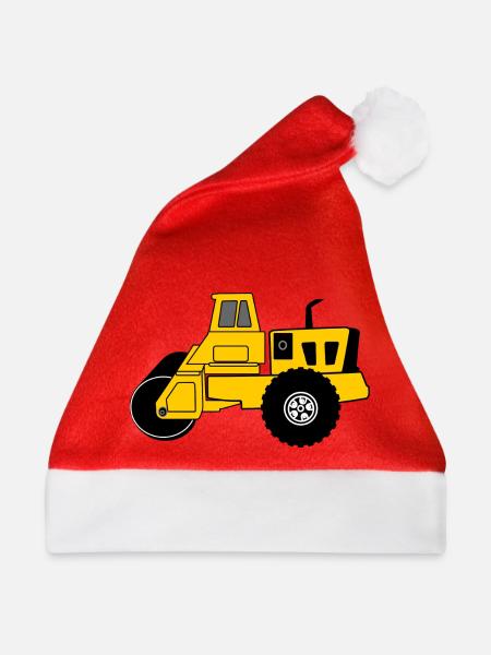 Gelbe Walzenmaschine - Weihnachtsmütze - Rot