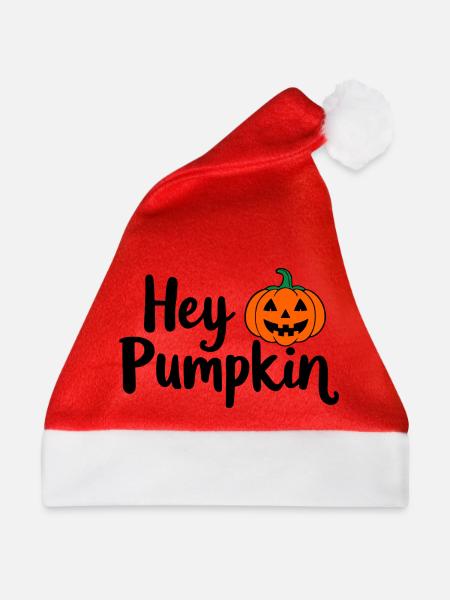 Hey Pumpkin Halloween-Spruch - Weihnachtsmütze - Rot