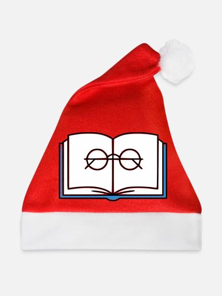 Offenes Buch Brille Schule - Weihnachtsmütze - Rot
