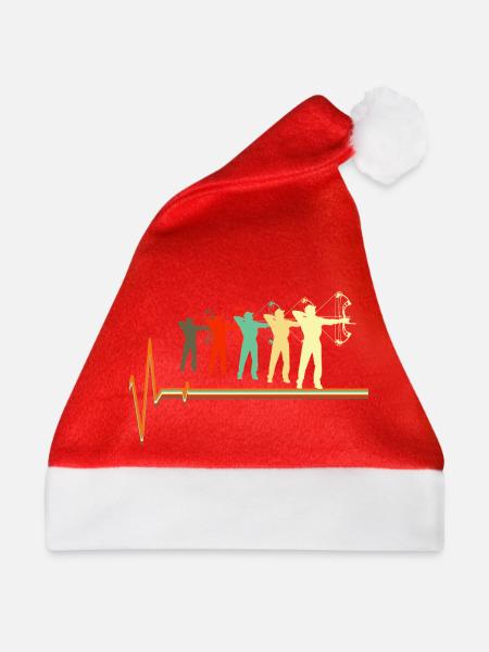 Bogenjagd-Herzschlag-Retro-Bogenschützen-Silhouette - Weihnachtsmütze - Rot