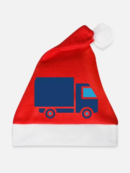 Lieferwagen-Solid-Icon-Frachttransportvektor - Weihnachtsmütze - Rot