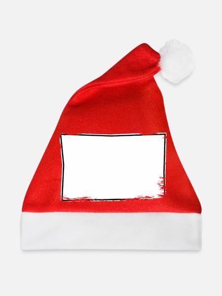 Eckiges Rahmen Comic-Design used look - Weihnachtsmütze - Rot