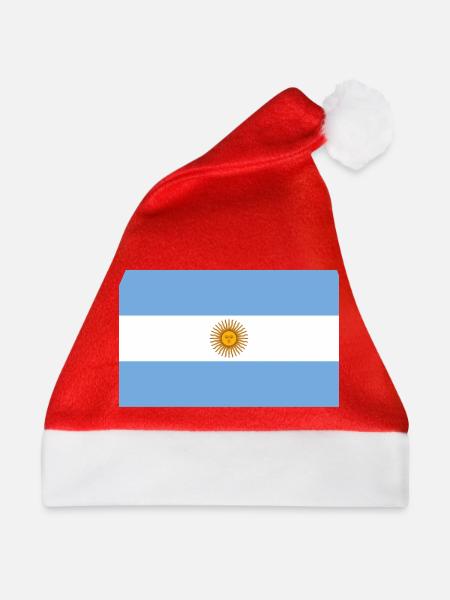 Aufkleber Flagge von Argentinien Aufkleber Argentinien - Weihnachtsmütze - Rot - Vorne
