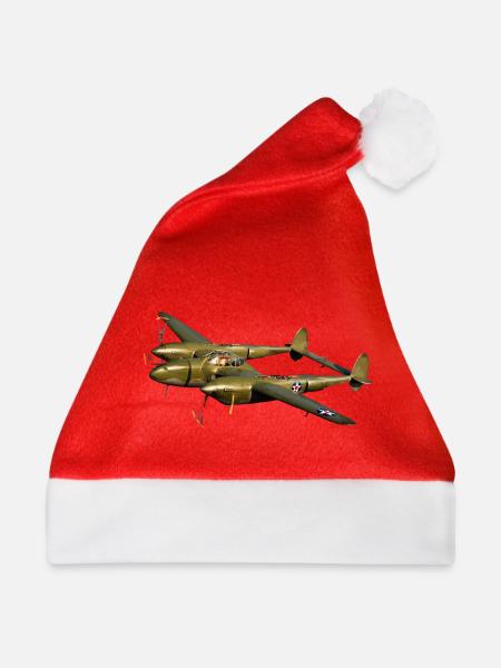 P-38 Lightning - Weihnachtsmütze - Rot