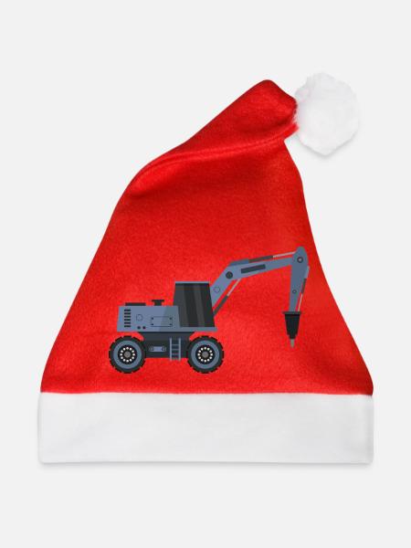 Bagger mit Hammer - Weihnachtsmütze - Rot