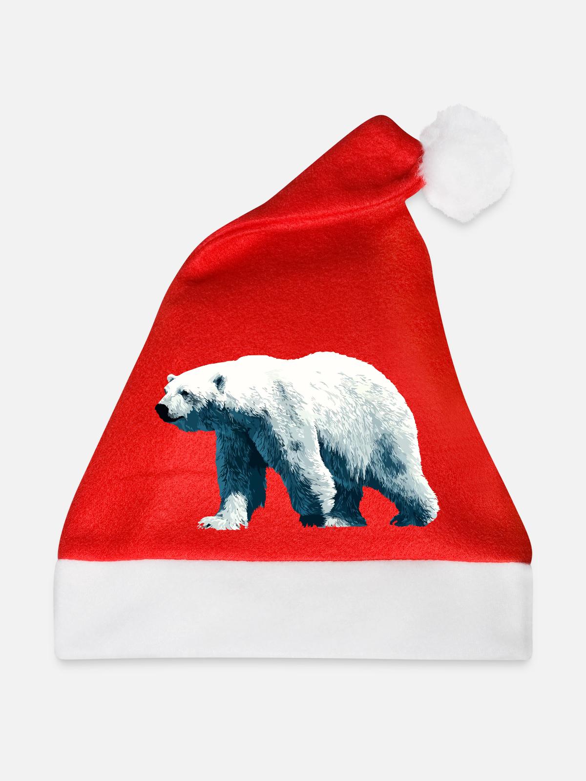 Polar Bär Eisbär - Weihnachtsmütze - Rot - Vorne