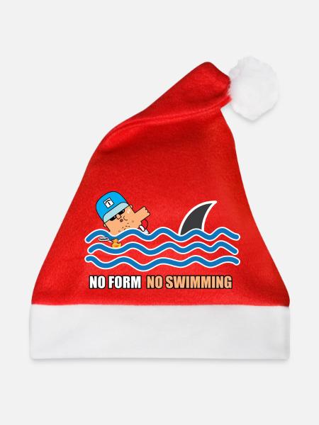 No Form No Swimming Cartoon - Weihnachtsmütze - Rot