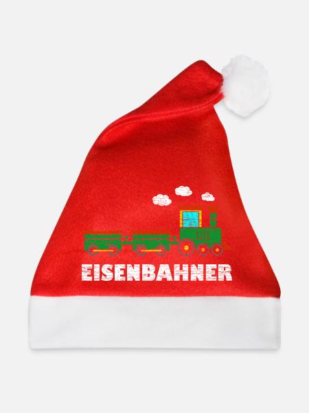 Eisenbahner Kinder Lokomotive Eisenbahn - Weihnachtsmütze - Rot - Vorne