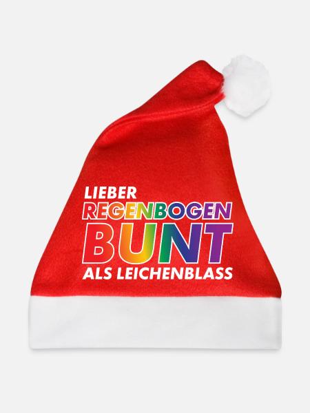 Lieber Regenbogen bunt statt Leichenblass / Gay - Weihnachtsmütze - Rot - Vorne