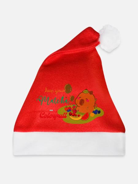 Verspielte Obstbärenplatte - Weihnachtsmütze - Rot