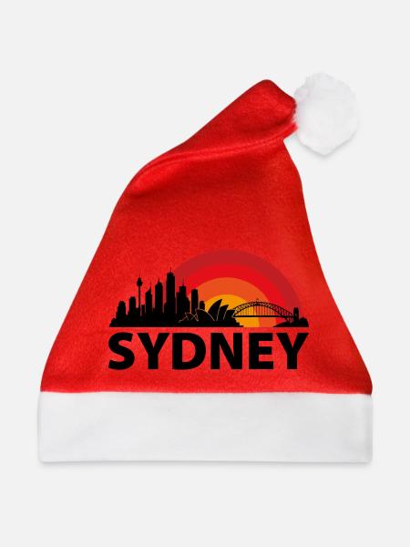 Sydney Skyline Kreise - Weihnachtsmütze - Rot