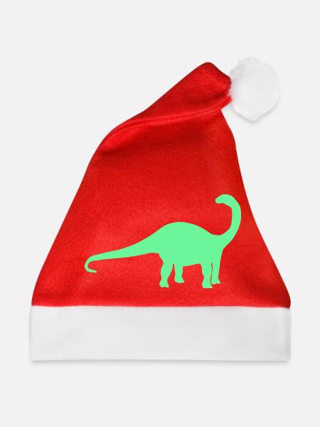 Neon Dino Silhouette - Weihnachtsmütze - Rot