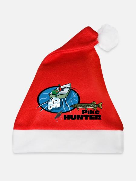 Hechtenjägerboot – Raubtierfischen - Weihnachtsmütze - Rot