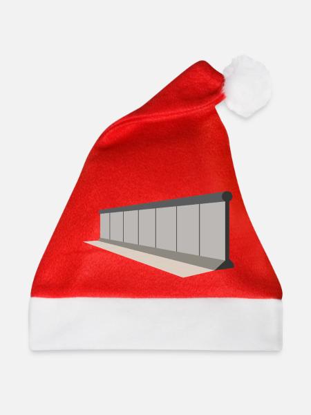 Graue Paneelwand Panorama - Weihnachtsmütze - Rot