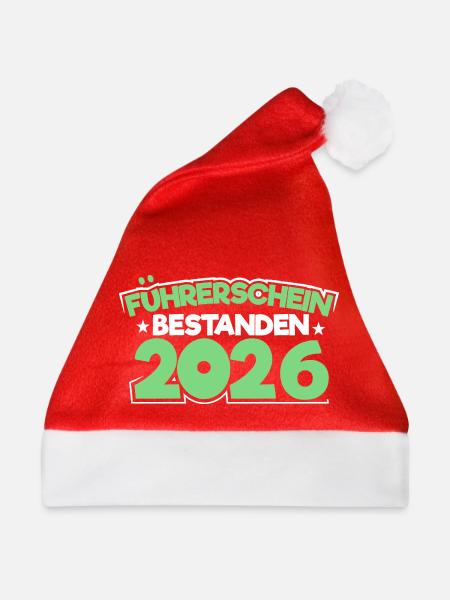 Führerschein 2026 Fahrprüfung Führerscheinprüfung - Weihnachtsmütze - Rot