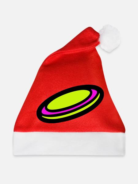 Discgolf Frisbee Scheibe Icon - Weihnachtsmütze - Rot