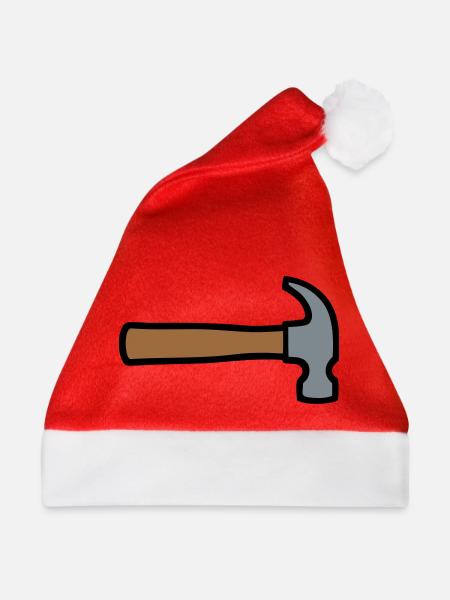 Zimmermannshammer Werkzeug Icon - Weihnachtsmütze - Rot