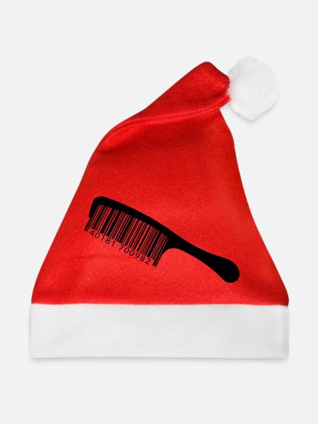 Illustrationskamm mit Barcode - Weihnachtsmütze - Rot