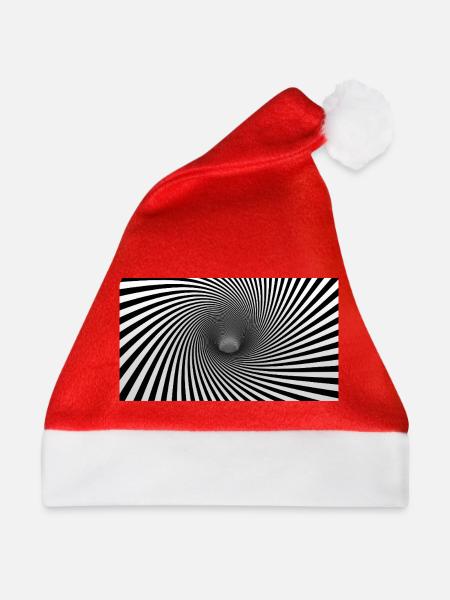Hypnotisches Spiralmonochrom - Weihnachtsmütze - Rot