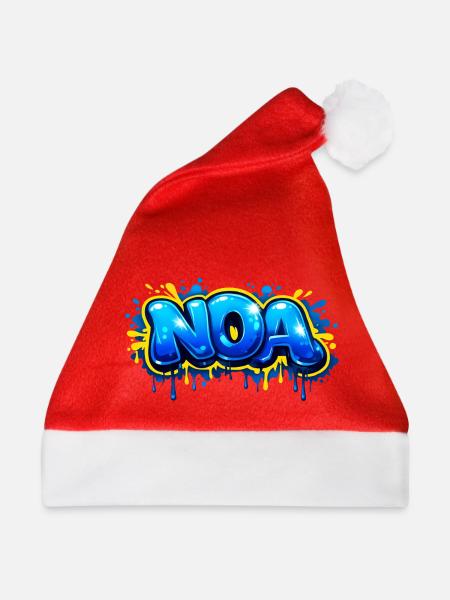 NOA-GRAFFITI-NAME FÜR PERFEKTES GESCHENK DRUCKBAR - Weihnachtsmütze - Rot