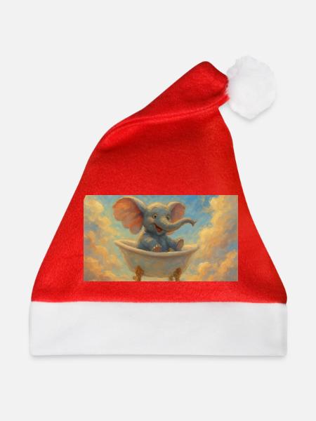 Elefantenbad im Himmel - Weihnachtsmütze - Rot