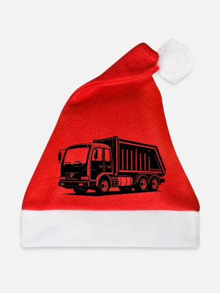 Müllwagen - Weihnachtsmütze - Rot