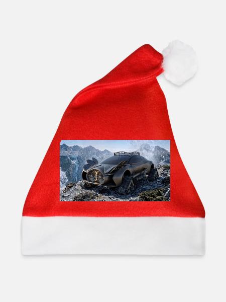 Futuristic All-Terrain Tracked Exploration Vehicle - Weihnachtsmütze - Rot
