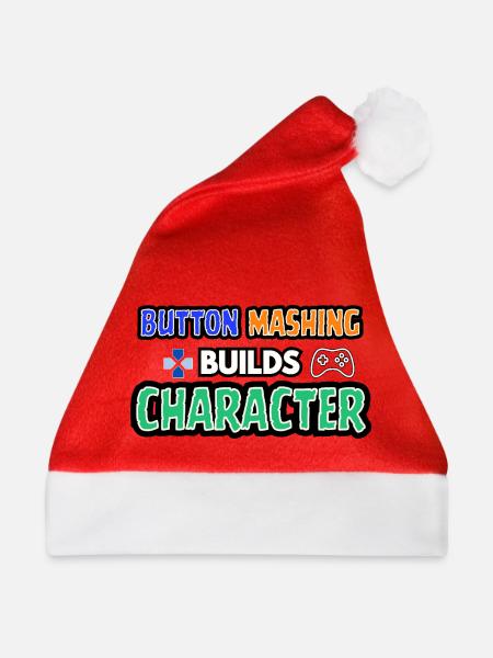 Button-Mashing baut einen Charakter auf - Weihnachtsmütze - Rot