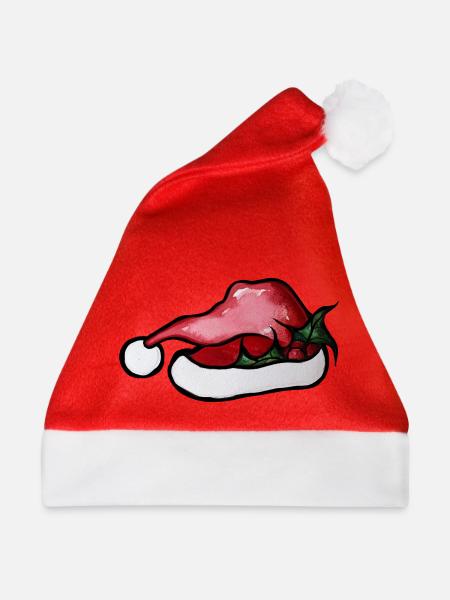 Crimson Lip Weihnachtsmannhut-Kunstwerk - Weihnachtsmütze - Rot