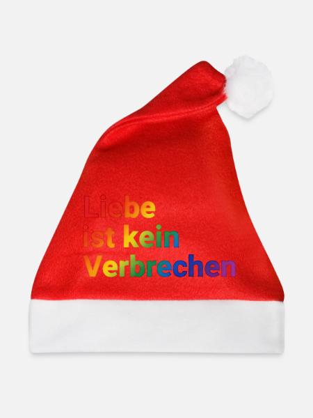 Liebe ist kein Verbrechen Regenbogen - Weihnachtsmütze - Rot