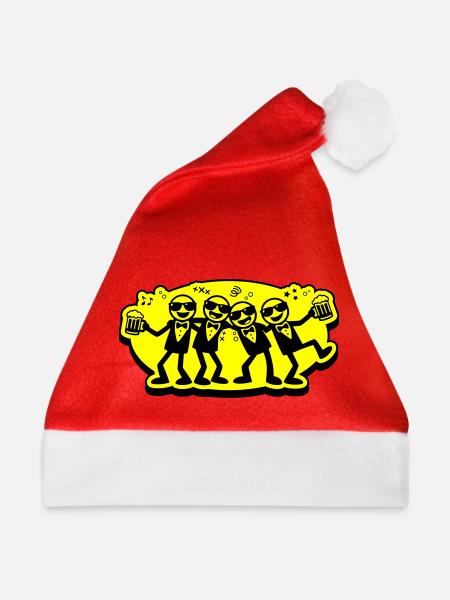 Bräutigam Freunde Gruppe Bier - Weihnachtsmütze - Rot