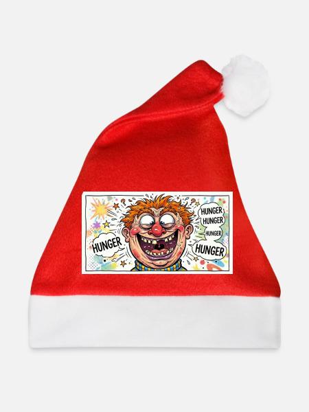 Hunger Clown Pop Art Motiv - Weihnachtsmütze - Rot