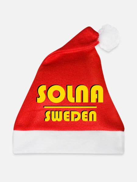 Solna Sweden Retro-Typografie - Weihnachtsmütze - Rot