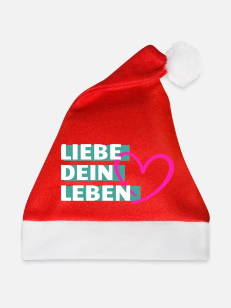 Liebe Dein Leben Herzmotiv - Weihnachtsmütze - Rot