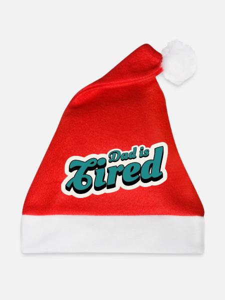 Papa ist müde Dunkeltürkis - Weihnachtsmütze - Rot
